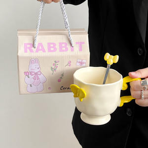 Tasses à café hautes style Ins avec motif papillon, tasses à lait pour le petit-déjeuner au bureau pour filles - Product Image 5