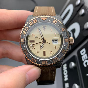 Montre mécanique analogique de luxe V3 avec boîtier en fibre de carbone ultra-léger, résistante à l'eau, fonction répétiteur, phase de lune, cadran de 42 mm, bracelet en cuir - Product Image 1