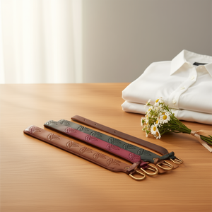 Ceinture en cuir PU brodée à quatre feuilles, largeur 2,8 cm, pour femmes, ceintures tendance - Product Image 2