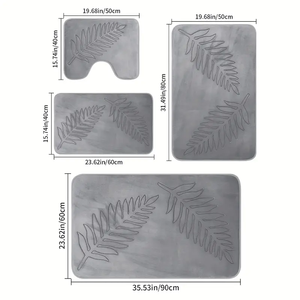 Set Moderno di <span class=keywords><strong>3</strong></span> Tappeti da <span class=keywords><strong>Bagno</strong></span> in Poliestere con <span class=keywords><strong>Tappetini</strong></span> Assorbenti e Base Antiscivolo in PVC - Product Image 2