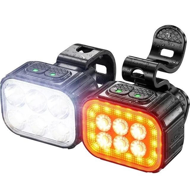 Q6 Bicycle LED Front & Rear Lights Set USB Charge MTB & Road Bike Highlight Lamp Cycling Accessories