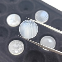 Agate naturelle enveloppée de soie, ronde, blanche, semi-finie, accessoire de bijouterie DIY, technique de gravure double face sur pierre brute