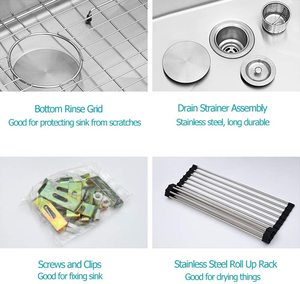 Évier noir Évier de cuisine en acier inoxydable Smartness Undermount Évier de cuisine en acier inoxydable à bassin unique - Product Image 5