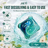 Capsules de lessive 3 en 1 de 15 g avec formule enzymatique de nettoyage en profondeur, perles de lessive, service OEM ODM