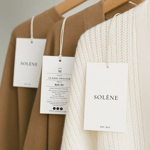 High-quality embossed clothing labels, custom luxury cotton paper embossed clothing labels, product tags, hang tags, free <b>string</b> - Product Image 4