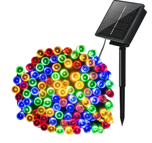 HSX OEM 12m waterproof led solar Copper Wire christmas tree lights Holiday Lighting String Lights Outdoor garden Decoration