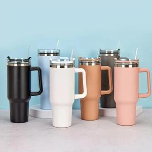 Vaso Térmico de <span class=keywords><strong>Acero</strong></span> <span class=keywords><strong>Inoxidable</strong></span> con Recubrimiento y Logotipo Personalizado, 40 oz, con Asa, para Viaje, Vaso Aislado, Gobelet Isotherme - Product Image 2