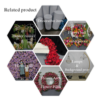 PROMISE Red Roses Kunden spezifische Größe und Farben Künstlicher Blumen läufer für Sofa dekoration & Hochzeits zubehör dekoration