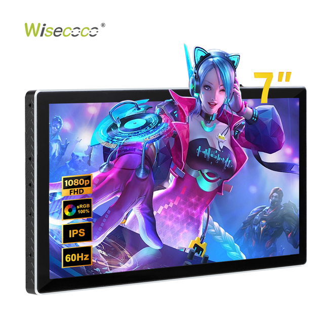 Monitor 7 Inch Touch Screen 1920x1080 Type-c Interface Raspberry Pi TV Box Android Box 1080P FHD Portable Camera Monitor