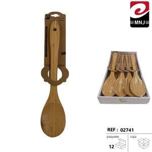 Bamboo Soup Spoon 30Cm Natural Wood Kitchen Utensil - Product Image 3