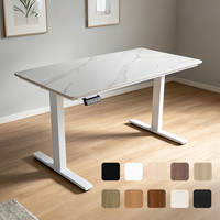 Bureau assis-debout électrique intelligent Hetium à moteur unique, cadre ergonomique moderne pour bureau debout