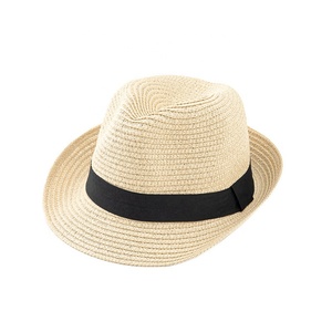 Chapeau Fedora Panama SOLPOP pour Fête avec Ruban, Chapeau <span class=keywords><strong>d</strong></span>'Été à Bord Court pour Tout-Petits, Casquette de Plage, Chapeau Western Trilby Derby Jazz - Product Image 2