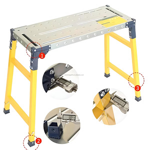 Nouvelle plateforme de travail mobile pliable, échafaudage de sécurité, capacité de charge de 500 kg, plateforme portable de petite taille avec tabouret de travail pliable - Product Image 5