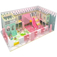 Équipement de jeu intérieur personnalisé : Château de jeu Sunshine Baby, toboggan rose, piscine à balles, blocs de mousse, jouets à bascule, casiers |   FEC pour enfants