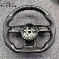 Volant sport à fond plat en cuir et fibre de carbone RS pour Audi A4 A5 TT A6 RS8 RS4 S4 Q5 Q7 Q8 R8 S6 RS6 RS3 RS5 A4L A3 RS7
