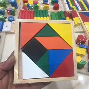 Qiaike Ensemble <span class=keywords><strong>de</strong></span> 14 pièces en bois Montessori pour l'apprentissage des formes géométriques, jeu <span class=keywords><strong>de</strong></span> puzzle <span class=keywords><strong>math</strong></span>ématique pour les enfants <span class=keywords><strong>de</strong></span> 2 à 3 ans, jouet unisexe - Product Image 4