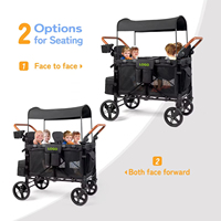 2026 Poussette-chariot double de luxe pour jumeaux, style européen, pour extérieur, avec auvent, multifonctionnelle, pliable, 4 roues, en acier inoxydable