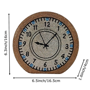 Women Rhinestone Clock <b>Clutch</b> Round Crystal Evening Bag Sparkling Beaded Handbag For <b>Wedding</b> Gala Celebration - Product Image 2