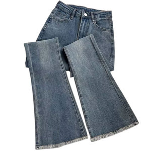 <span class=keywords><strong>Jeans</strong></span> da Donna Retrò a Zampa <span class=keywords><strong>Vita</strong></span> <span class=keywords><strong>Alta</strong></span> Elasticizzati Slim Fit Pantaloni a Gamba Dritta Pantaloni a Zampa da Donna a Pavimento - Product Image 5