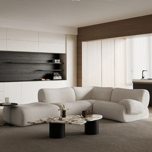 Canapé d'angle incurvé élégant de style nordique italien pour la maison ou la salle de sport Meubles de salon - Product Image 5