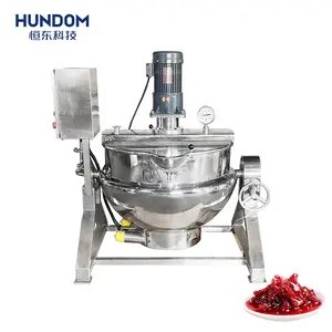 Mixer Tilting permen Gummy otomatis memasak Double jaket pemanas elektrik ketel gula mesin mencair dengan Mixer