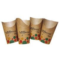 Vasos de Papel Crepé Desechables Personalizados con Impresión, Vasos Franceses de Pared Simple, Conos de Helado Ecológicos