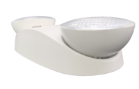 Lampe de secours LED double spot à succès, en plastique, avec batterie de secours, pour usage intérieur, garantie 4 ans
