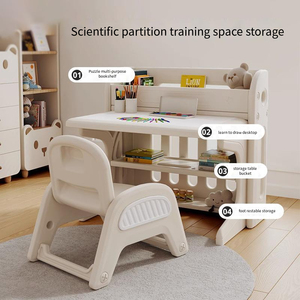 Ensemble de bureau et chaise d'étude pour enfants, pliable, multifonctionnel, table à jouets pour bébé, bureau d'apprentissage et de jeu pour la maison - Product Image 2