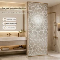 Cloison décorative en verre en acier inoxydable doré brossé à effet vague d'eau pour la décoration des hôtels, villas et salles de bain