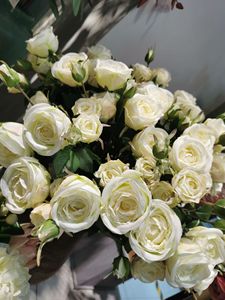 Bouquet di <span class=keywords><strong>Rose</strong></span> Austin Artificiali a Stelo Lungo Personalizzate, <span class=keywords><strong>Rose</strong></span> Inglesi in Seta Vintage per Composizioni Floreali e Decorazioni Matrimoniali - Product Image 4