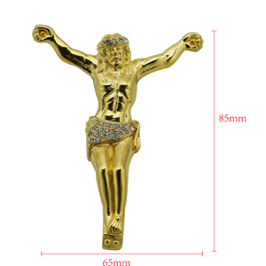 Collana con Ciondolo Hip Hop Gods Saint Jesus, Gioiello Religioso <span class=keywords><strong>Cristiano</strong></span> da Uomo in Acciaio Inossidabile Placcato Platino, Regalo alla Moda - Product Image 6