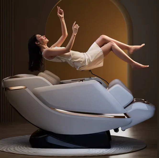 Luxury Healthcare Therapy 4D Zero Gravity Massage Chair Full-Body Heating  Massage Chair Jade Head Massage Sofa With Touch Screen