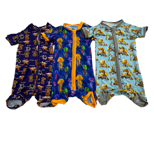 Nueva Ropa Infantil Personalizada de <span class=keywords><strong>Verano</strong></span>, Pijama de Manga Corta para Niños y Niñas, Mono de Bambú Suave para Bebés - Product Image 1