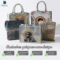 Sac fourre-tout personnalisé en jacquard tissé, sac à bandoulière vintage de luxe, grande capacité, sac à main streetwear fait main pour homme