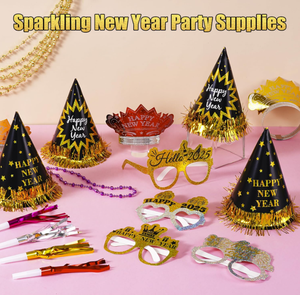 Bonne année <span class=keywords><strong>lunettes</strong></span> <span class=keywords><strong>frange</strong></span> bruit fabricant chapeau diadème bannière Photo accessoires 2026 feuille ballons bruant rideau nappe fête décor - Product Image 3