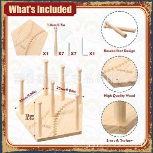 Wooden Champion Ring Display Rack Rectangle Freestanding Multipurpose <b>Home</b> Use Stackable Storage Stand - Product Image 3