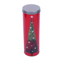 Boîte en fer blanc cylindrique haute et ronde tendance pour rouleaux d'œufs et spaghetti, avec finition laquée, service OEM/ODM, impression offset