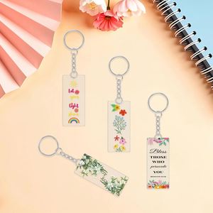 Porte-clés rectangulaires vierges en acrylique et alliage de zinc pour impression par transfert thermique, personnalisables avec nom et logo, cadeau pour fête ou remise de diplôme - Product Image 3