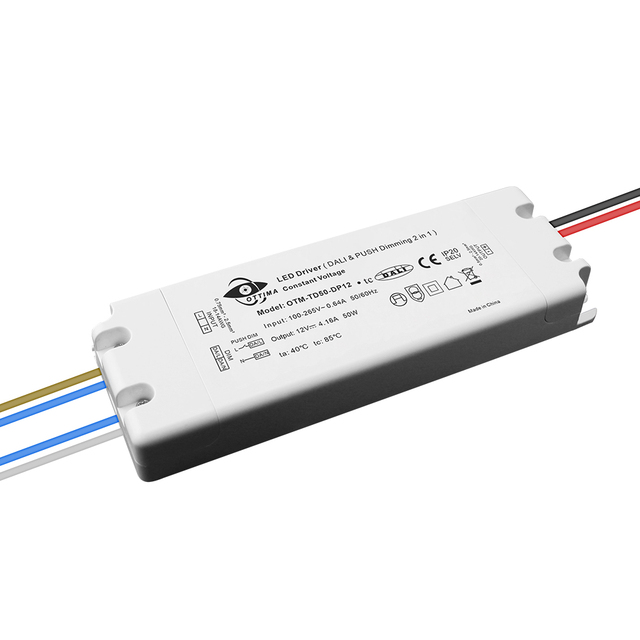 50W 12v/24v/36v/48v DALI& PUSH 2 in 1 Dimmable LED Driver