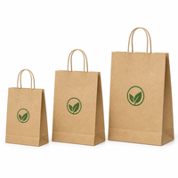 Sacs cadeaux pour petites entreprises, personnalisés, en papier kraft recyclé, avec poignées en corde de coton, logo, écologiques, pour les marques de café bio