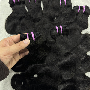 Extensions de cheveux indiens en mèches, ondulation lâche, 8-40 pouces, cheveux vierges Remy, closure 360, frontal, double trame, compatible permanente - Product Image 6
