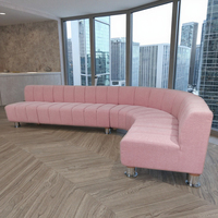 Ensemble de meubles de salon sectionnels en tissu lin moderne de luxe, design incurvé, canapé modulaire rectangulaire en bouclette, rembourrage en mousse Xingjie