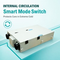 Ventilador con Recuperación de Calor y Intercambiador de Entalpía Lavable, Vida Útil de 5 a 10 Años, Eficiencia de Intercambio de Calor de hasta el 83% para Uso Doméstico