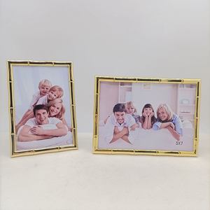 Metal Picture <strong>Frame</strong> with Bamboo <strong>Design</strong> Real Glass Photo <strong>Frames</strong> <strong>Wall</strong> Hanging or Tabletop Display - Product Image 4