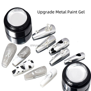 Venta caliente 5g Gel de pintura de Metal plateado Textura de Metal Espejo Sensación de pintura de <span class=keywords><strong>uñas</strong></span> Gel Herramientas de Arte de <span class=keywords><strong>uñas</strong></span> para <span class=keywords><strong>uñas</strong></span> DIY - Product Image 2