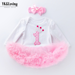 Birthday Romper Baby Girl Flower Romper Set Baby Summer Outfit Clothes Tutu Dress <b>Bodysuit</b> Short Sleeve Rompers - Product Image 4