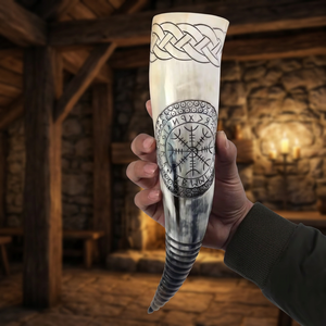 Cuerno de Vaca Africano Natural, Cuerno Vikingo para Beber con Diseño Ecológico Pulido y Revestimiento de Color Natural Seguro para Alimentos, Recuerdo - Product Image 1