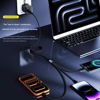 Cable de Datos Tipo-C Trenzado de Nailon 3 en 2, Carga Rápida PD de 100W, USB-C para Teléfonos Android, Laptops, Dispositivos iOS, Compatible con Cámaras