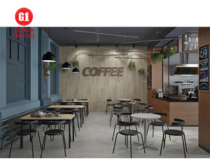 Comptoir de café moderne à LED, mobilier de magasin de détail professionnel personnalisé pour la conception de bars et de cafés - Product Image 2