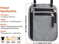 Mode Nylon réglable cou portefeuille pochette étanche RFID bloquant passeport titulaire certificat sacs pratique voyage accessoire